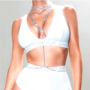Swarovski x SKIMS Marble Cotton Bralette NWT